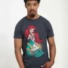 Disney The Little Mermaid Sailor Ariel Unisex - T-Shirt Print - Melange Black