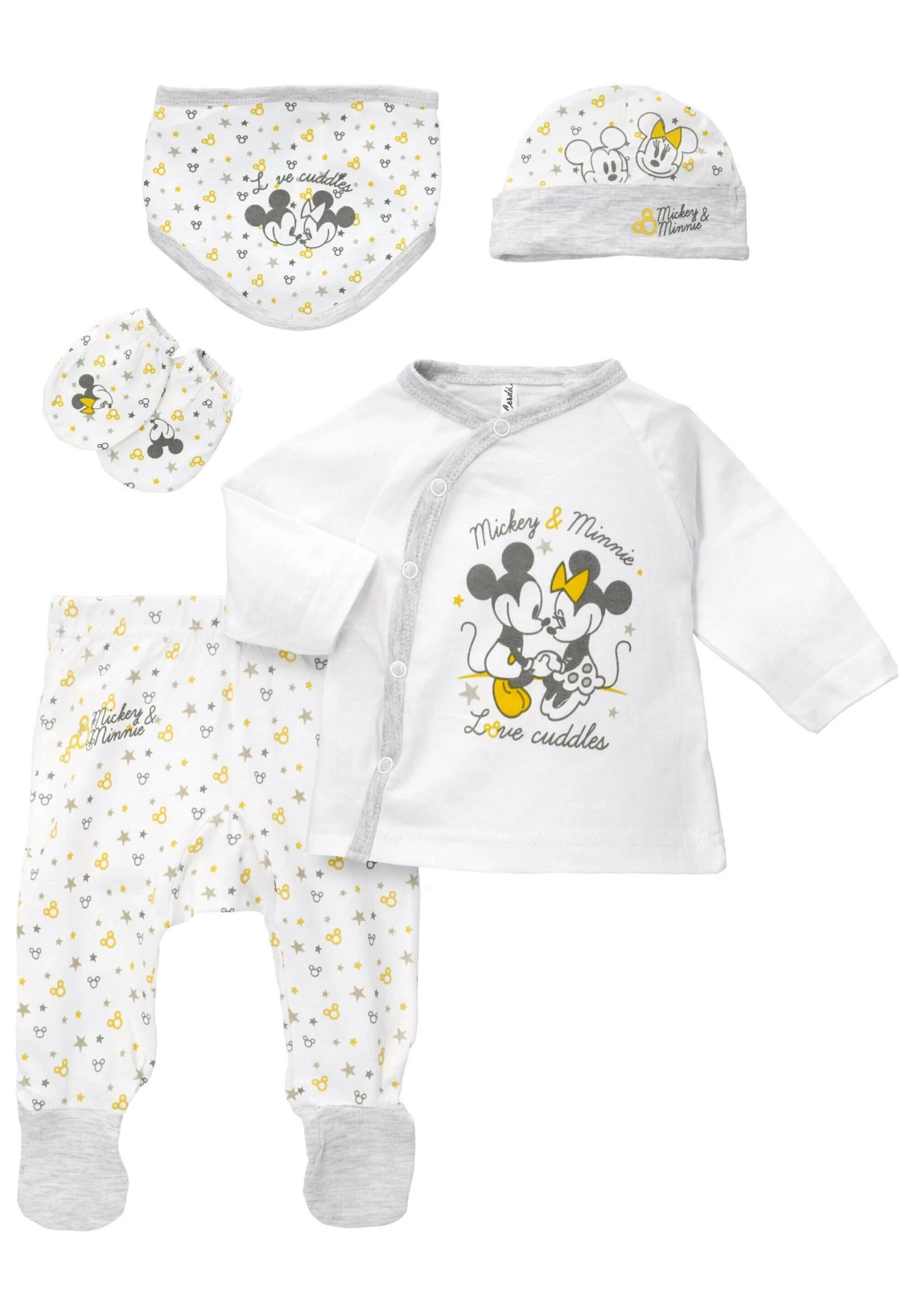Disney 5Tlg Set Sweets Meets- Muts - Gelb Weiß Grau 3 Disney 5Tlg Set Sweets Meets- Muts - Gelb Weiß Grau