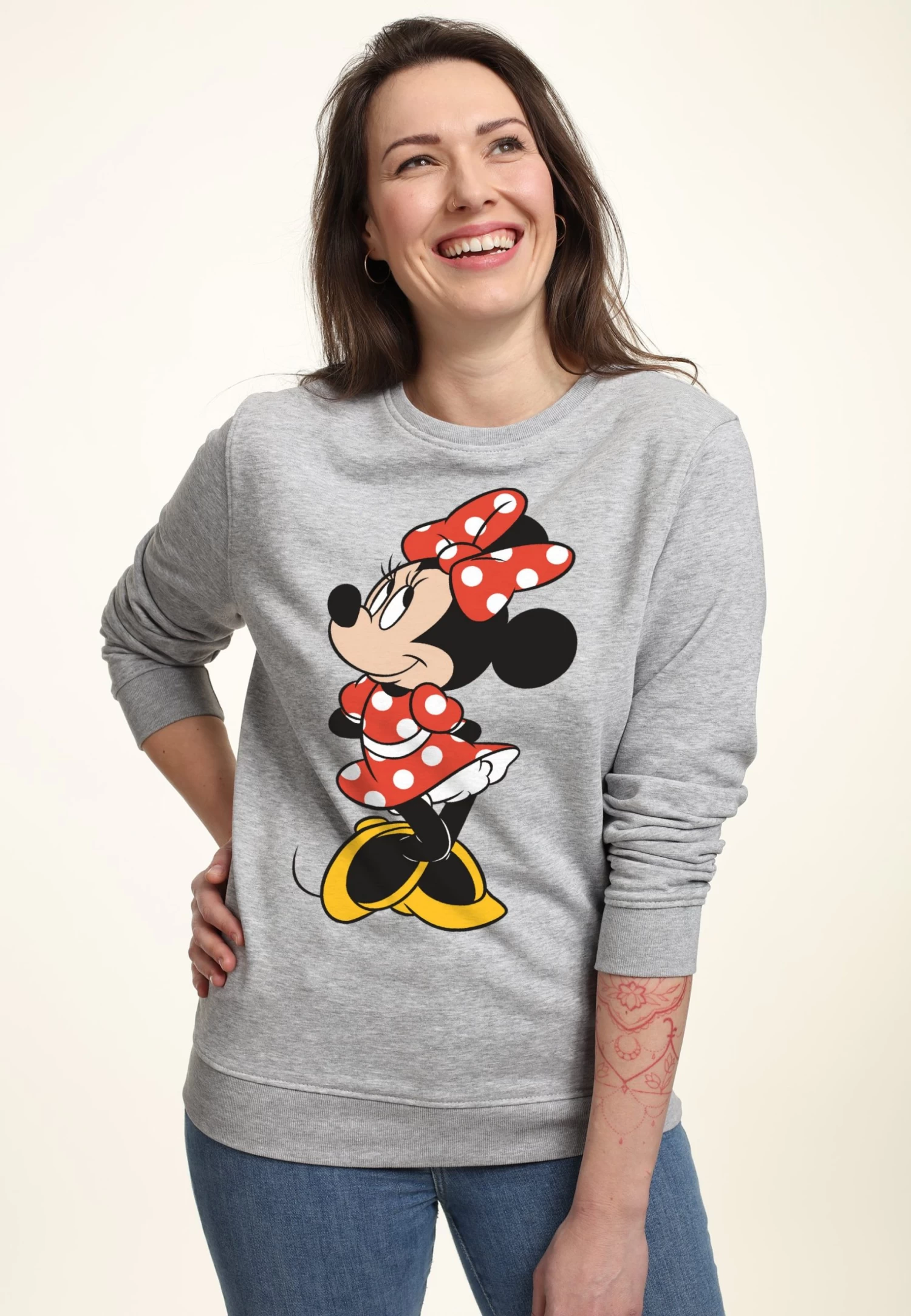 Disney Classic Mickey Traditional Minnie - Sweater - Heather Grey 5 Disney Classic Mickey Traditional Minnie - Sweater - Heather Grey - Afbeelding 3