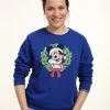 Disney Mickey Friends Mickey Christmas Wreath - Sweater - Royal Blue -Disney 6b4219d8cf254436914c33541b063187