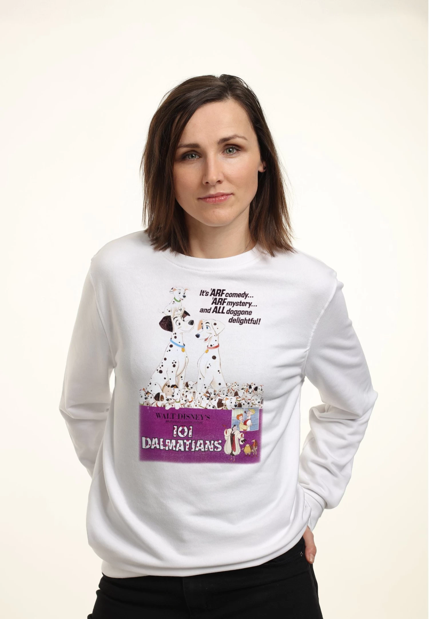 Disney 101 DalmatiansVintage Poster Variant - Sweater - White 3 Disney 101 DalmatiansVintage Poster Variant - Sweater - White