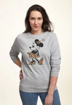 Disney Mickey & Friends Leopard Mouse - Sweater - Heather Grey