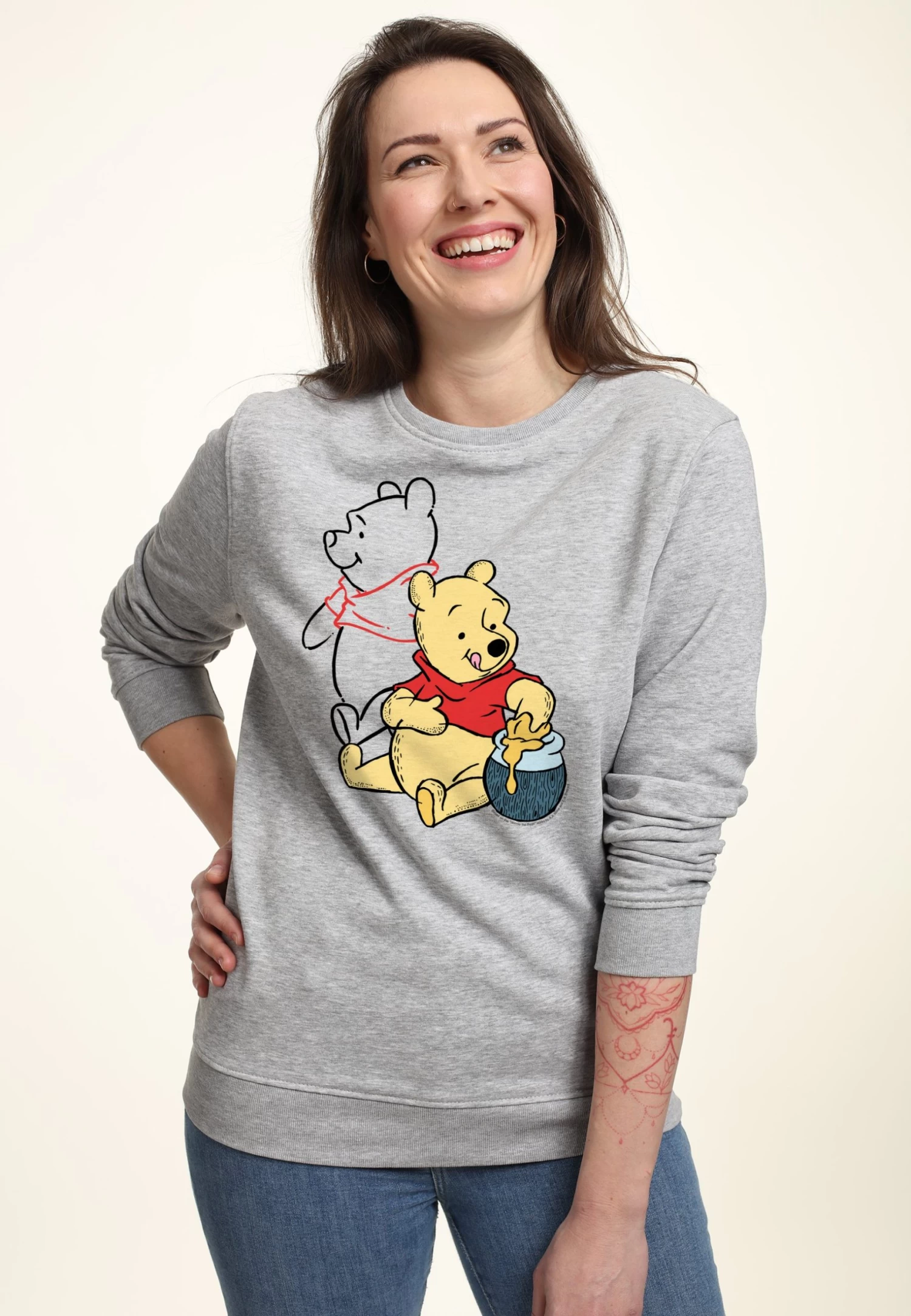 Disney Winnie The Pooh Line Art - Sweater - Heather Grey 5 Disney Winnie The Pooh Line Art - Sweater - Heather Grey - Afbeelding 3