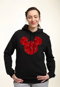 Disney Mickey Classic Mickey Mouse Roses - Hoodie - Black -Disney bcd4a50c15ab46e091e167ebbc4716b2