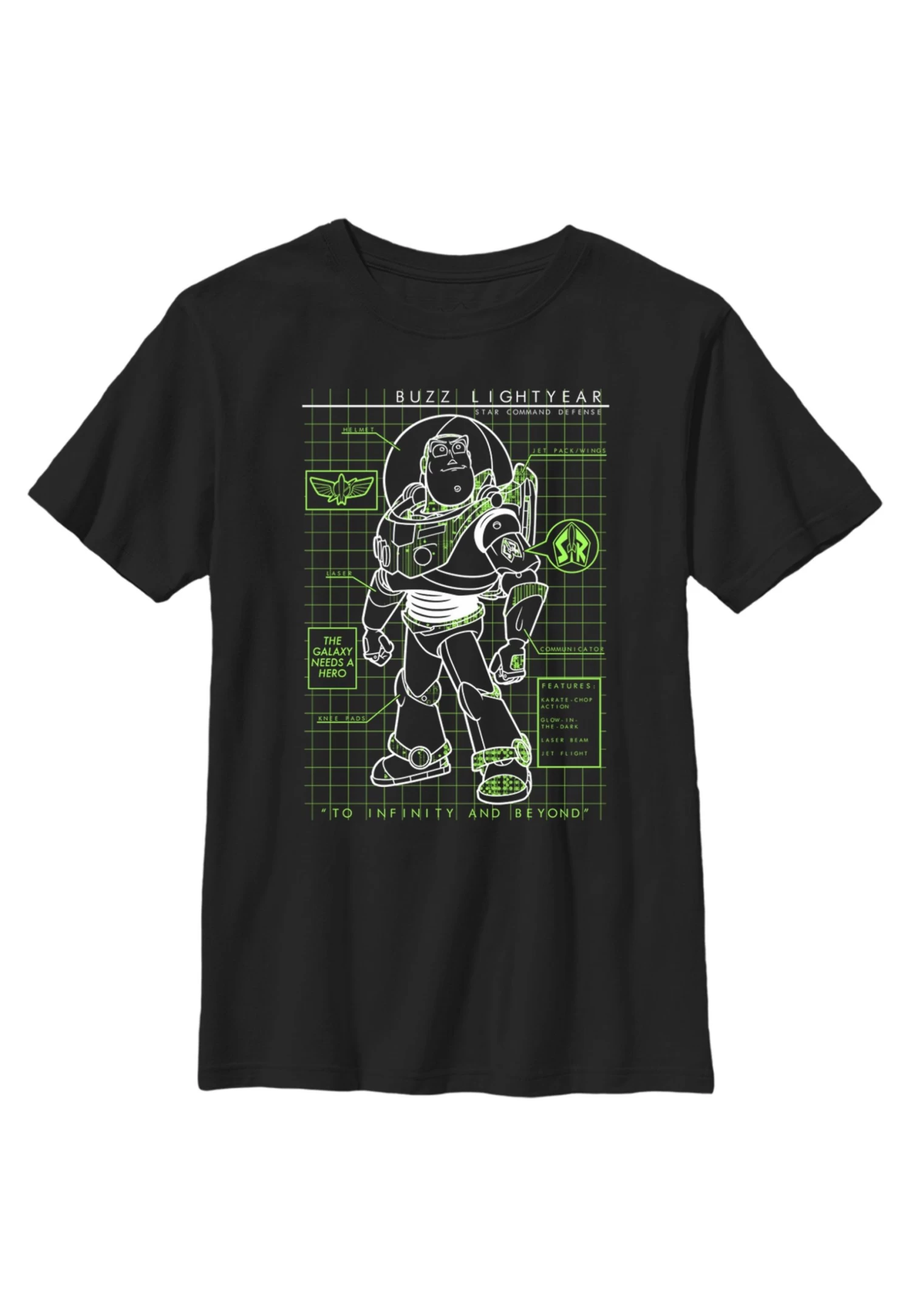 Disney Toy StoryBuzzin Schematic - T-Shirt Print - Black 3 Disney Toy StoryBuzzin Schematic - T-Shirt Print - Black