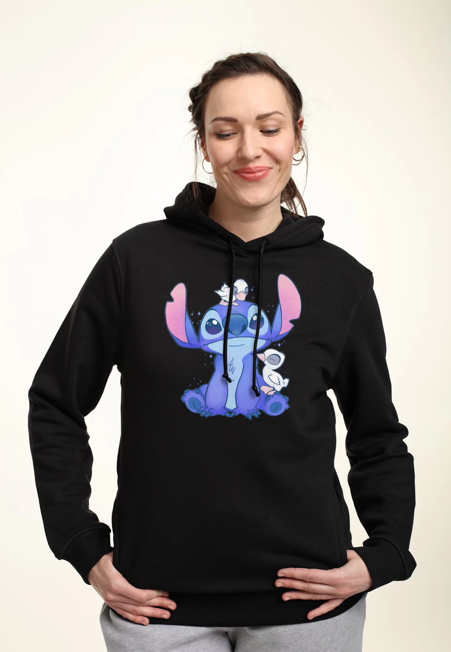 Disney Lilo & Stitch Cute Ducks - Hoodie - Black 3 Disney Lilo & Stitch Cute Ducks - Hoodie - Black