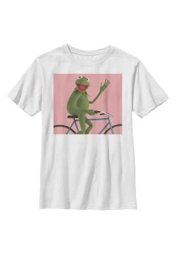 Disney Muppets Biking Kermit - T-Shirt Print - White