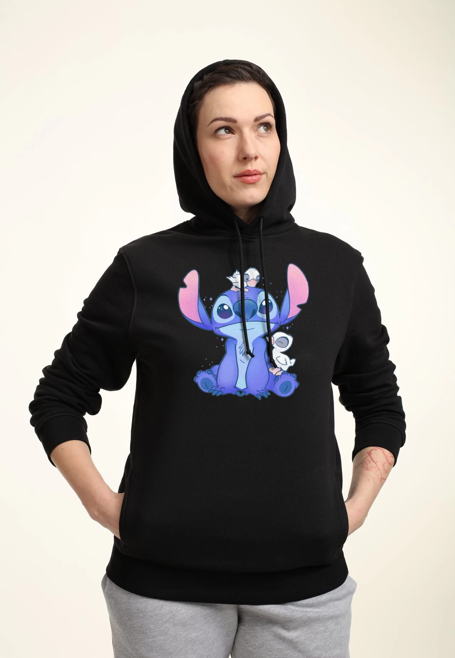 Disney Lilo & Stitch Cute Ducks - Hoodie - Black 5 Disney Lilo & Stitch Cute Ducks - Hoodie - Black - Afbeelding 3